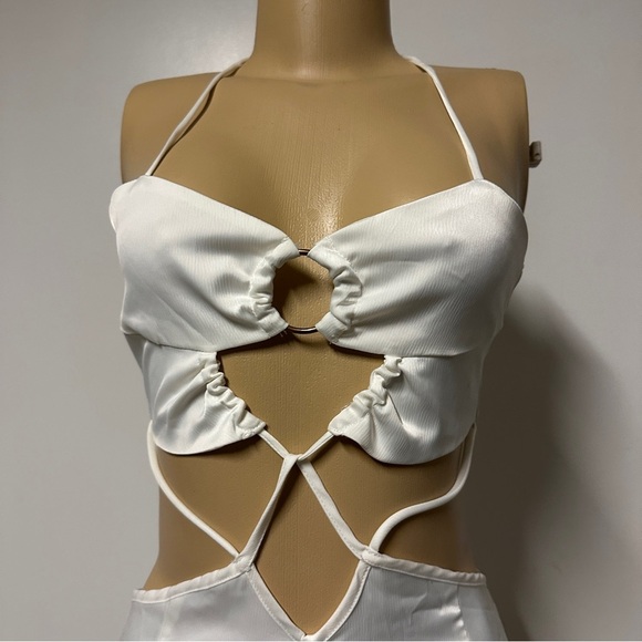 OUTCAST SWEET ESCAPE SATIN MINI DRESS WHITE - Size XS - Picture 6 of 11